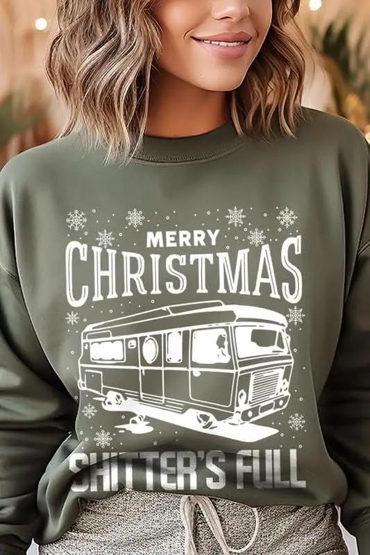 Merry Christmas Shitter's Full Graphic Sweatshirts - Love Salve